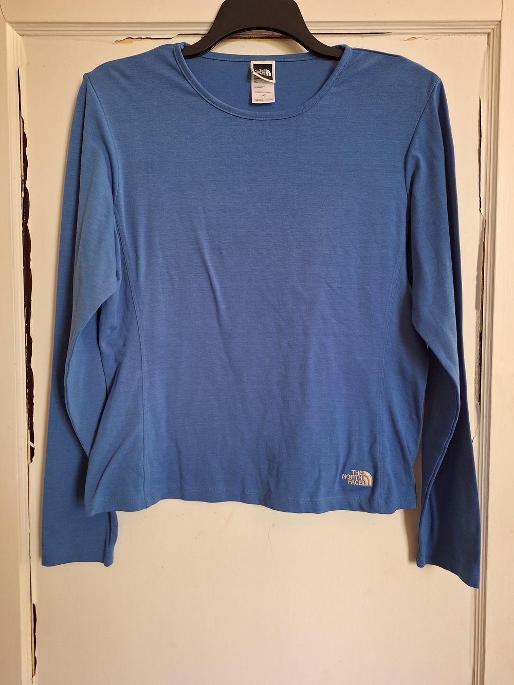 Vintage The North Face Shirt Womens Blue VaporWick Sz L 90s Base Layer Classic